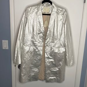 NWT MAJE ilver linen trench - sz 36 - SPRING CHIC!